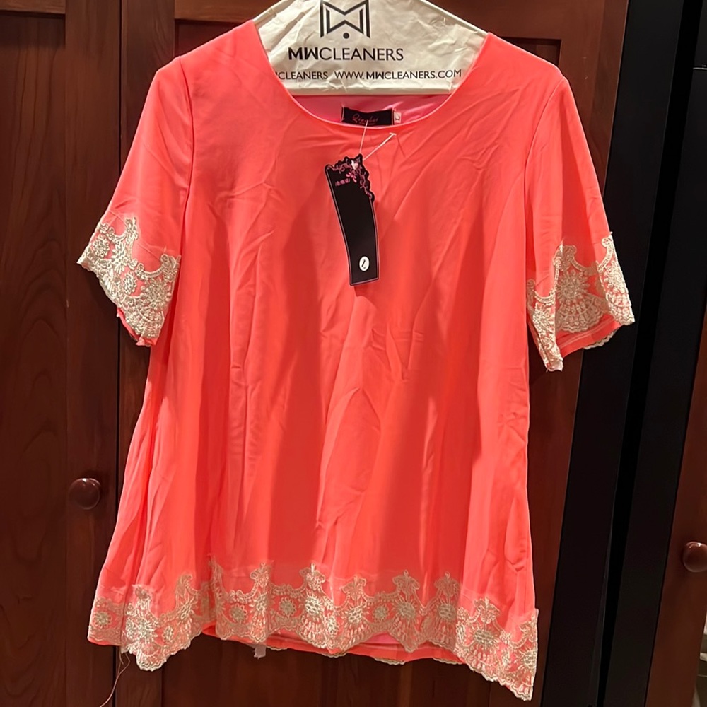 Orange and gold top